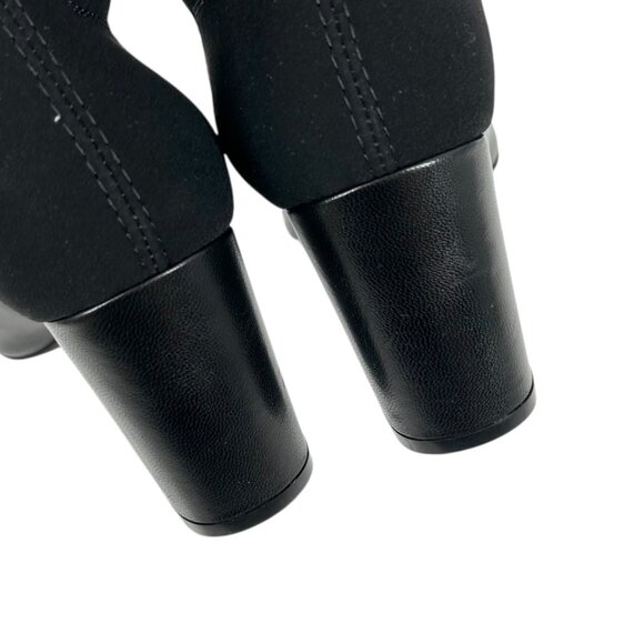 Stuart Weitzman Linsi Leather Pointed Toe Heeled Over the Knee Boots - Picture 6 of 13